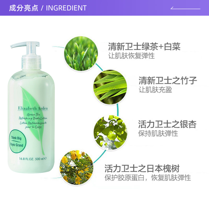 【自营】Elizabeth Arden/雅顿绿茶身体乳500ml 滋润护肤秋冬保湿 - 图1