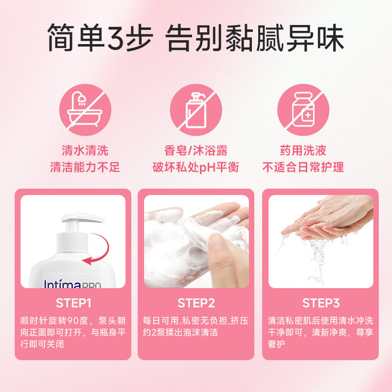 【自营】法国 Intima茵缇玛蔓越莓温和清洁200ml/瓶女性私处洗液