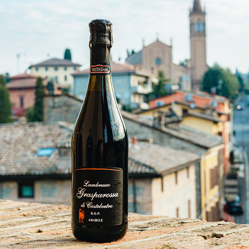 【自营】意大利蓝布鲁斯科进口起泡红葡萄酒8度微醺赠香槟杯 - 图1