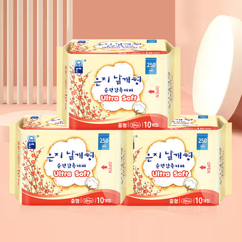 【自营】恩芝韩国进口透气日用舒爽贴身瞬吸250mmx10片x3包卫生巾 - 图3