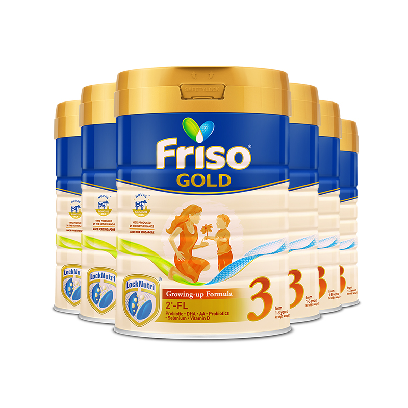 天猫国际进口超市荷兰Friso美素佳儿新加坡版幼儿配方奶粉3段 900g*6罐 添加HMO0