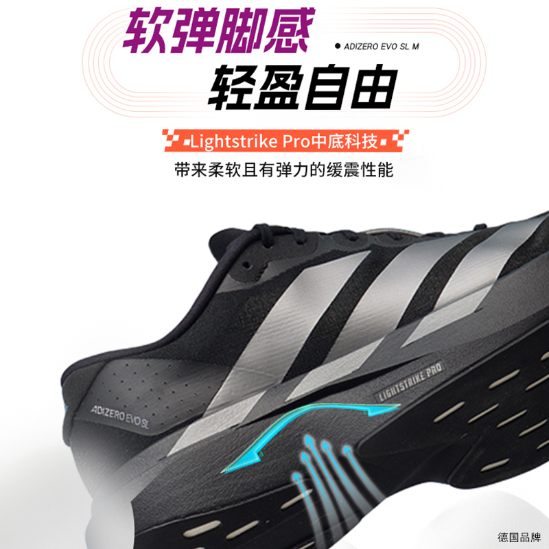 【自营】Adidas阿迪达斯Evo SL M男子跑步鞋新款竞速运动鞋JR4888 - 图3