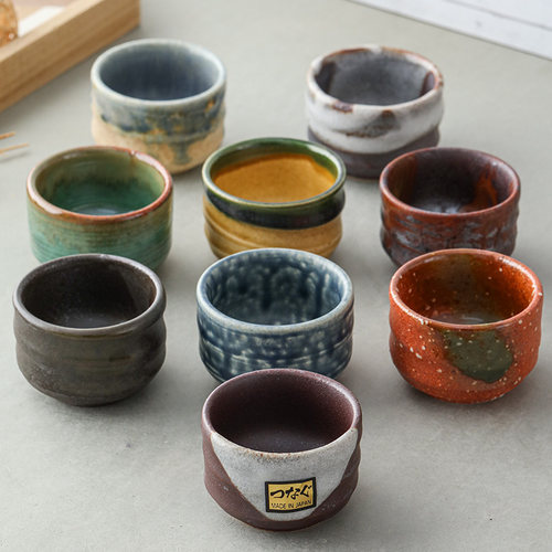 【自营】【9件套】美浓烧日本进口陶瓷茶杯品茗杯酒杯汤吞小杯子 - 图1