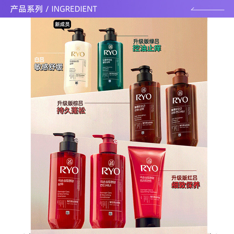 红绿棕白吕洗发水护发素480ml