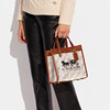 Coach Field22 classic carriage print signature charm tote bag