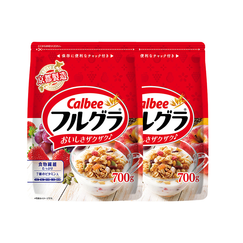 【自營】日本進口Calbee卡樂比水果燕麥片早餐沖飲谷物原味700g*2_天貓國際自營全球超級店_咖啡/麥片/沖飲