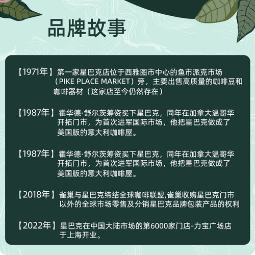 【自营】星巴克中度烘焙派克市场咖啡豆200g*2油脂阿拉比卡豆 - 图3