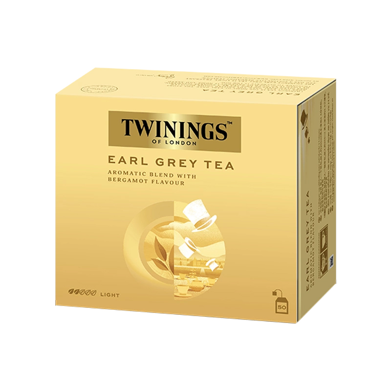 【自营】英国TWININGS川宁欧洲进口茶叶豪门伯爵红茶50片装100g