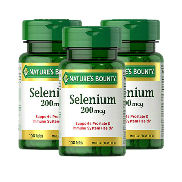Nature's Treasure Selenium Tablets 200mcg 100 capsules * 3 ຂວດ