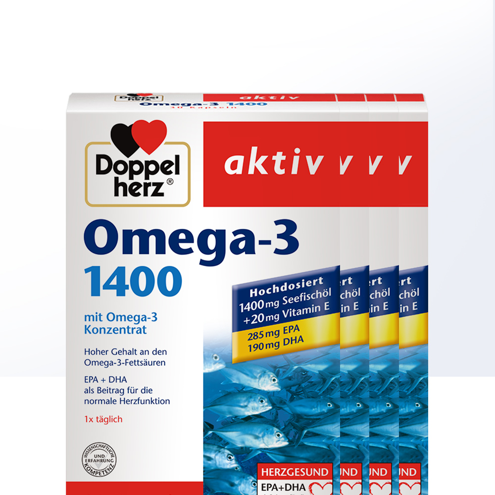 天猫国际进口超市【直营】4盒*德国双心高浓缩Omega3深海鱼油软胶囊中老年挪威食品1