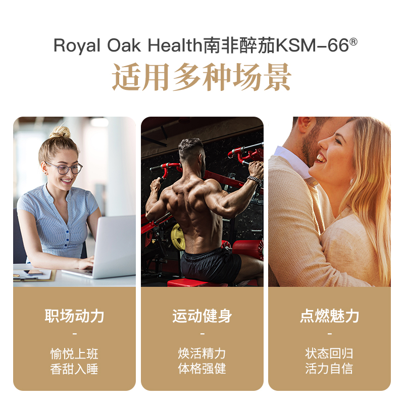 【自营】royal oak皇家橡树KSM-66南非醉茄印度人参粉降皮质醇2瓶 - 图1