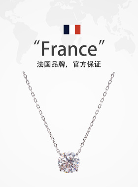 纯银项链女18K轻奢小众锆石项链