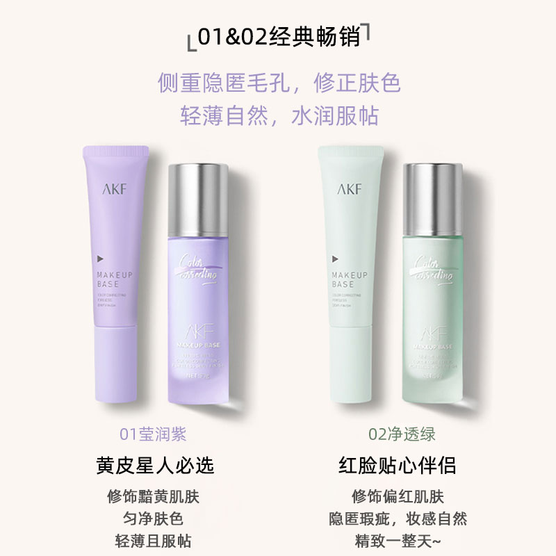 天猫国际进口超市【正品自营】AKF隔离霜妆前乳打底隐形毛孔遮瑕提亮肤色控油保湿1