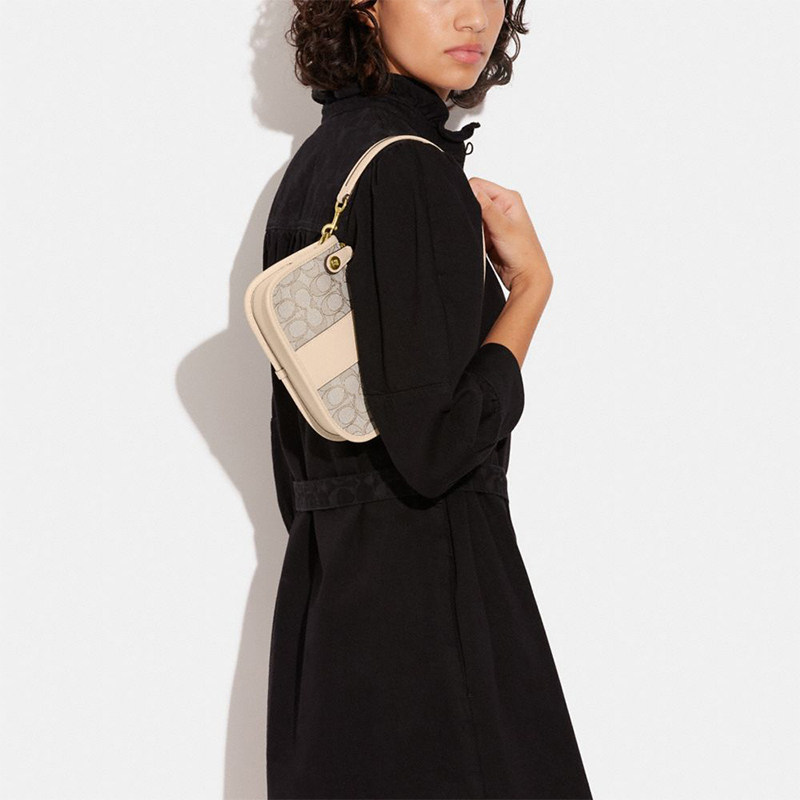 【自营】coach织物腋下麻将包单肩包 天猫国际自营全球超级店女士包袋