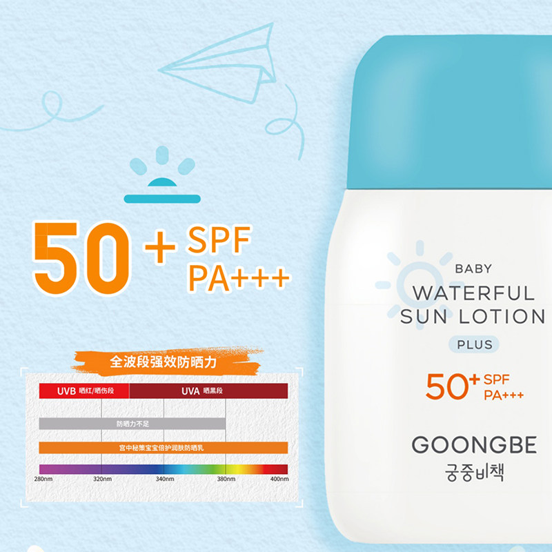 【直营】韩国GOONGBE宫中秘策防晒乳液婴儿童霜清爽不油腻 SPF50+