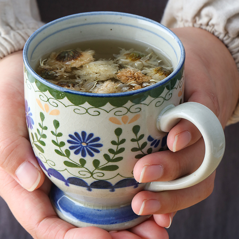 【自营】日本进口美浓烧陶瓷牛奶杯早餐杯马克杯日式茶杯咖啡杯 - 图1