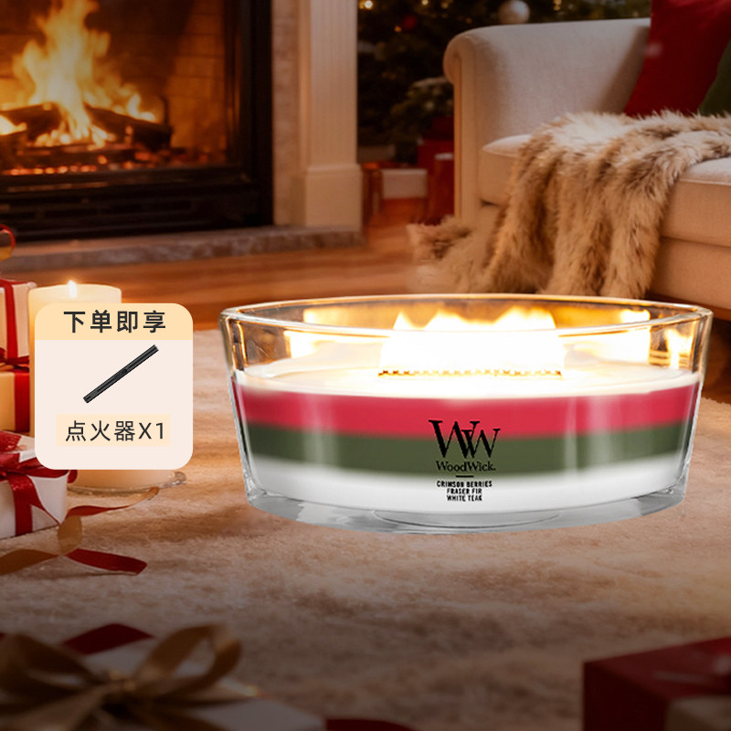 【自营】WoodWick白噪音香薰蜡烛海岸线生日山姆同款闺蜜情人节礼