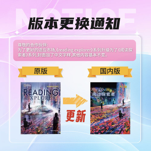 【自营】原版进口reading explorer 第三版F 1 2 3 4 5级美国国家地理NGL中小学英语阅读教材学生书在线练习账号初高中小学青少年 - 图1