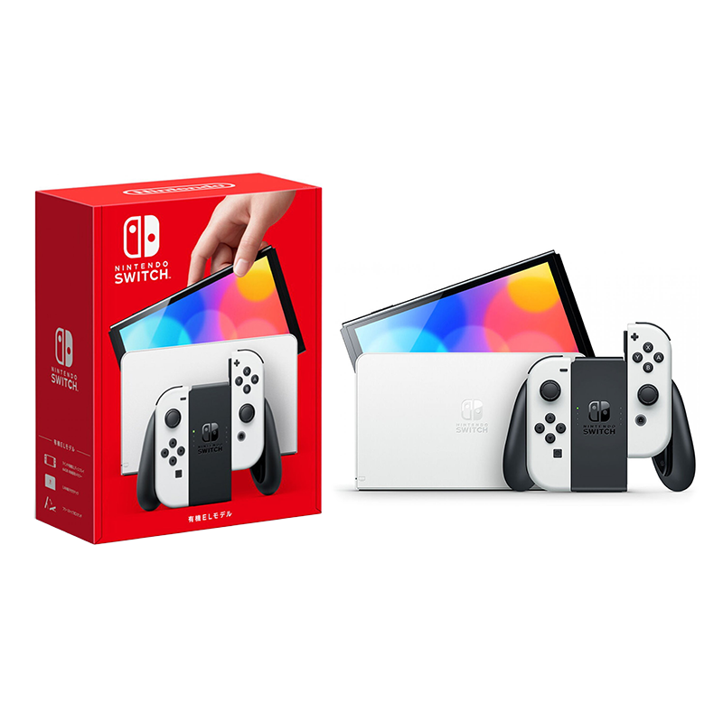 【自营】Nintendo/任天堂 新款便携式游戏机Switch单机标配红蓝/白色手柄OLED 日版 - 图0