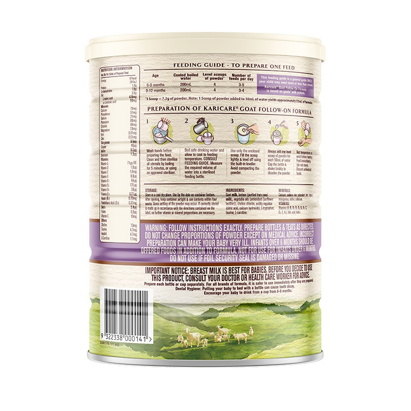 天猫国际进口超市【直营】新西兰新包装Karicare/可瑞康婴幼儿羊奶粉2段900g 3罐装1
