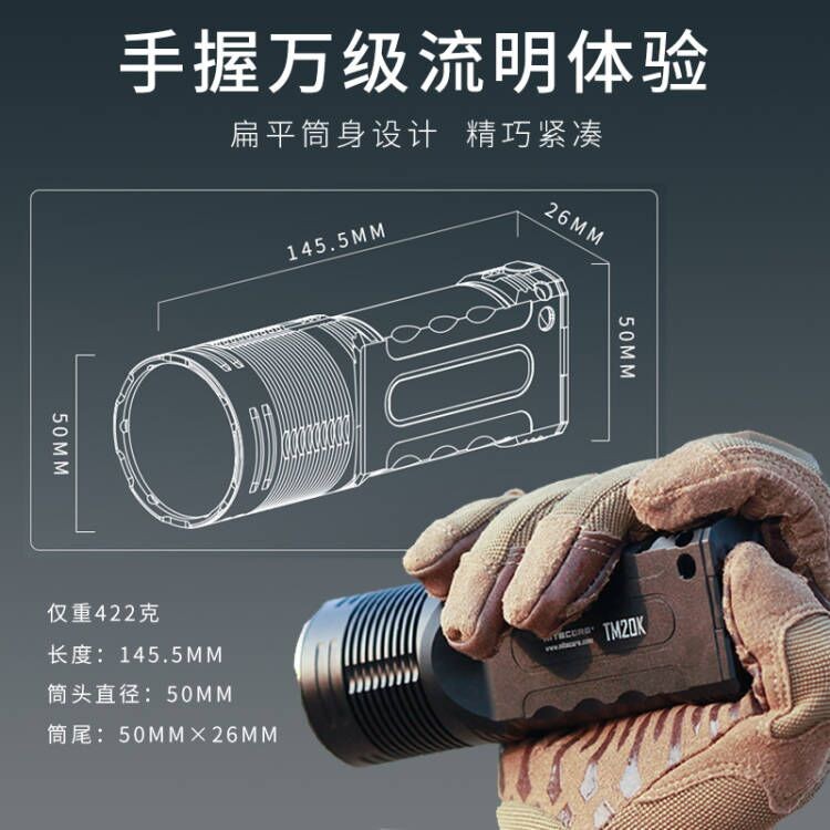 NITECORE奈特科尔TM20K户外强光20000流明超亮可充电手电筒搜索灯 - 图2