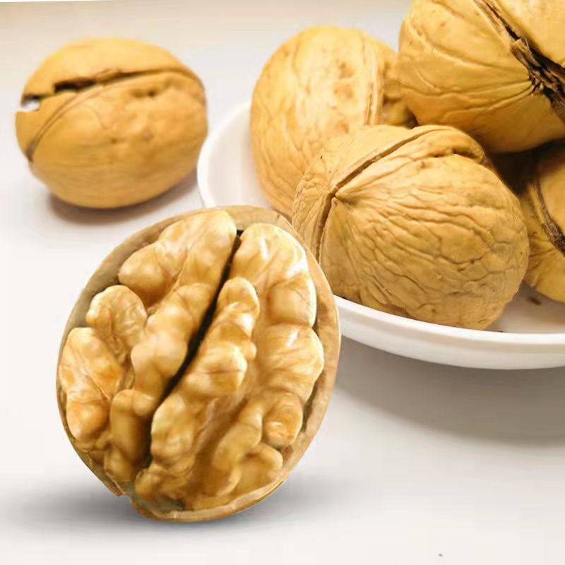 新疆阿克苏原味生纸皮核桃5斤新货奶香草本味手捏薄皮熟核桃2斤果_虎窝淘