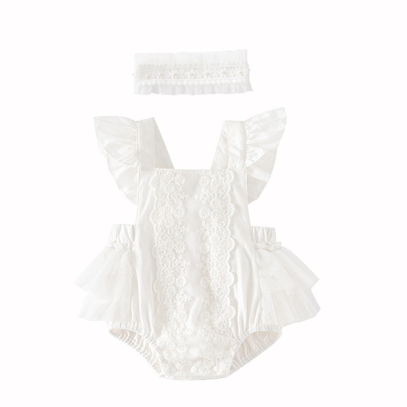 100 days baby dress summer pure cotton backless jumpsuit
