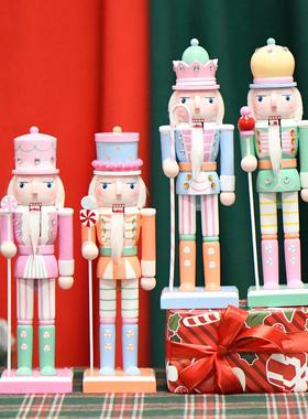 新款现货马卡龙系列糖果胡桃夹子批发创意家居摆件胡桃兵装饰木偶