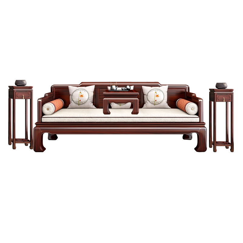 直销新中式酸枝木罗汉床现代古典高档红木仿古禅意沙发床小户型罗 - 图3