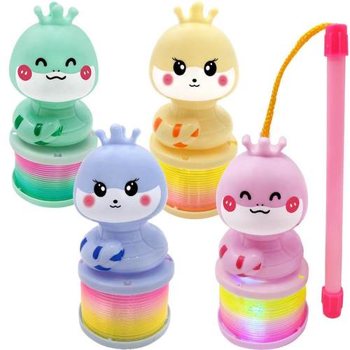 新款蛇年灯笼彩虹圈卡通蛇宝宝发光弹力彩虹圈夜市地摊玩具小礼品 - 图3