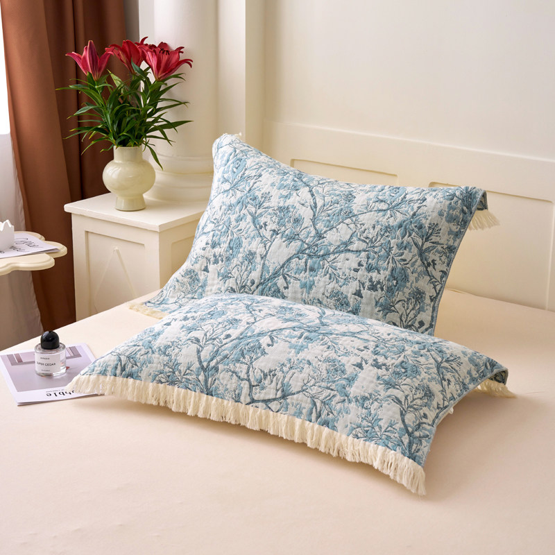 全棉亲肤柔软全棉纱布流苏枕巾一对装,淘宝优惠券,粉丝福利购,淘宝优惠卷