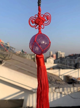 水晶球饰品车挂门对门五色黑曜石