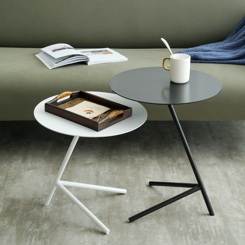北欧风格铁艺小茶几可移动沙发边几角几 ins床头小圆桌金属异形 - 图0