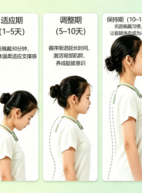 智能驼背矫正器儿童学生挂脖矫姿带夹衣领震动提醒坐姿纠正直背仪