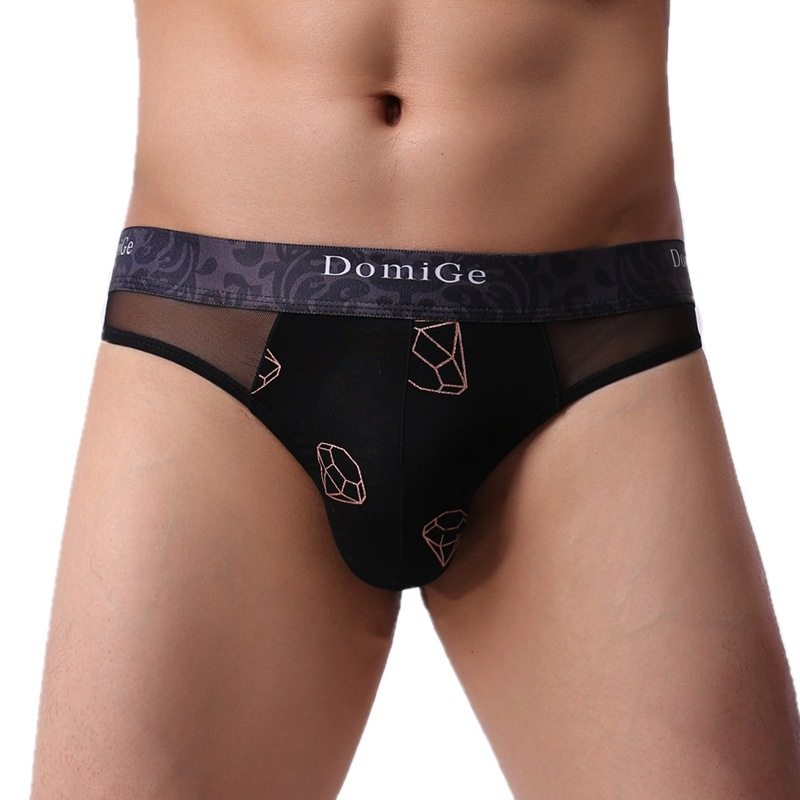 杜米国际性感透明丁字内裤男士冰丝弹力低腰个性印花透明T裤网眼,淘宝优惠券,粉丝福利购,淘宝优惠卷