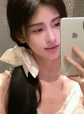 鞠婧祎同款白色方巾大肠发圈