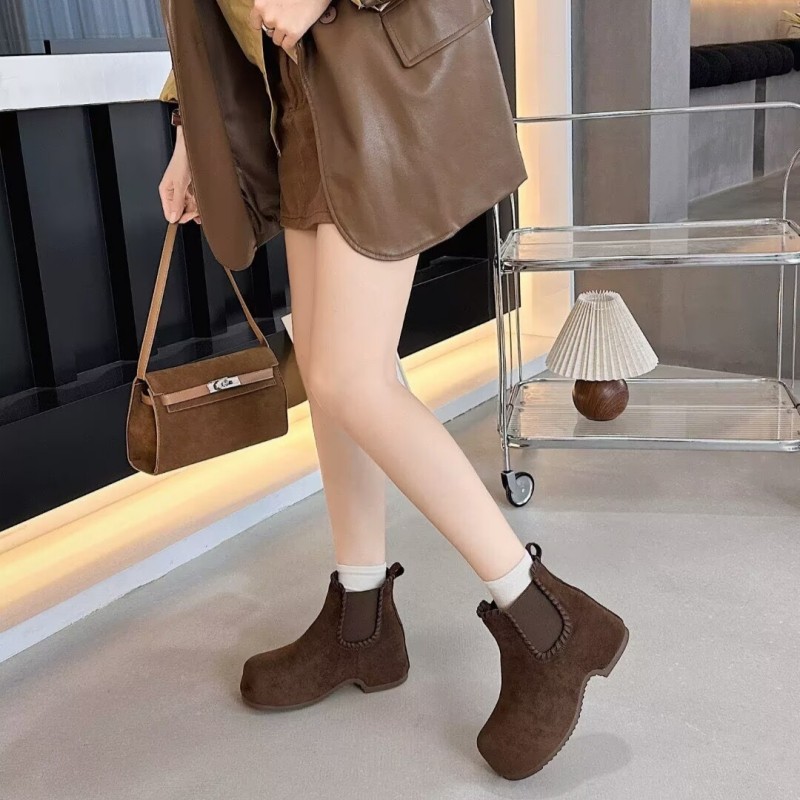 内增高！专柜商场撤柜断码平底厚底圆头切尔西烟筒靴女M612619-1A,淘宝优惠券,粉丝福利购,淘宝优惠卷