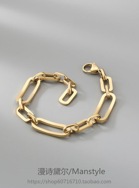 不掉色女士简约钛钢女设计感手链