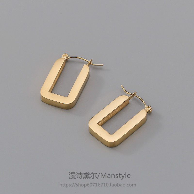 几何长方形耳扣耳环气质高级大气钛钢耳饰防过敏2020年新款潮女款,淘宝优惠券,粉丝福利购,淘宝优惠卷