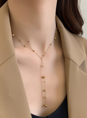 流苏装饰钛钢项链2021新款女掉色