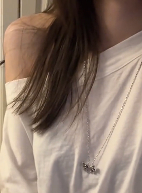 一款多戴抽拉蝴蝶结项链夏季百搭