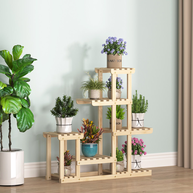 室内外实木质花架子阳台客厅碳化防腐绿萝多肉植物置物架落地多层,淘宝优惠券,粉丝福利购,淘宝优惠卷