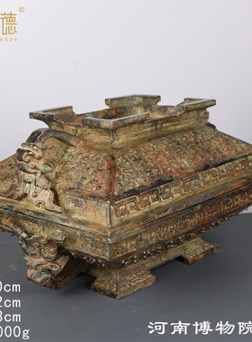 古青铜器盛食簋盆方xu蒸锅甗春秋敦圆豆摆件伯矩鬲灶西周簠食器