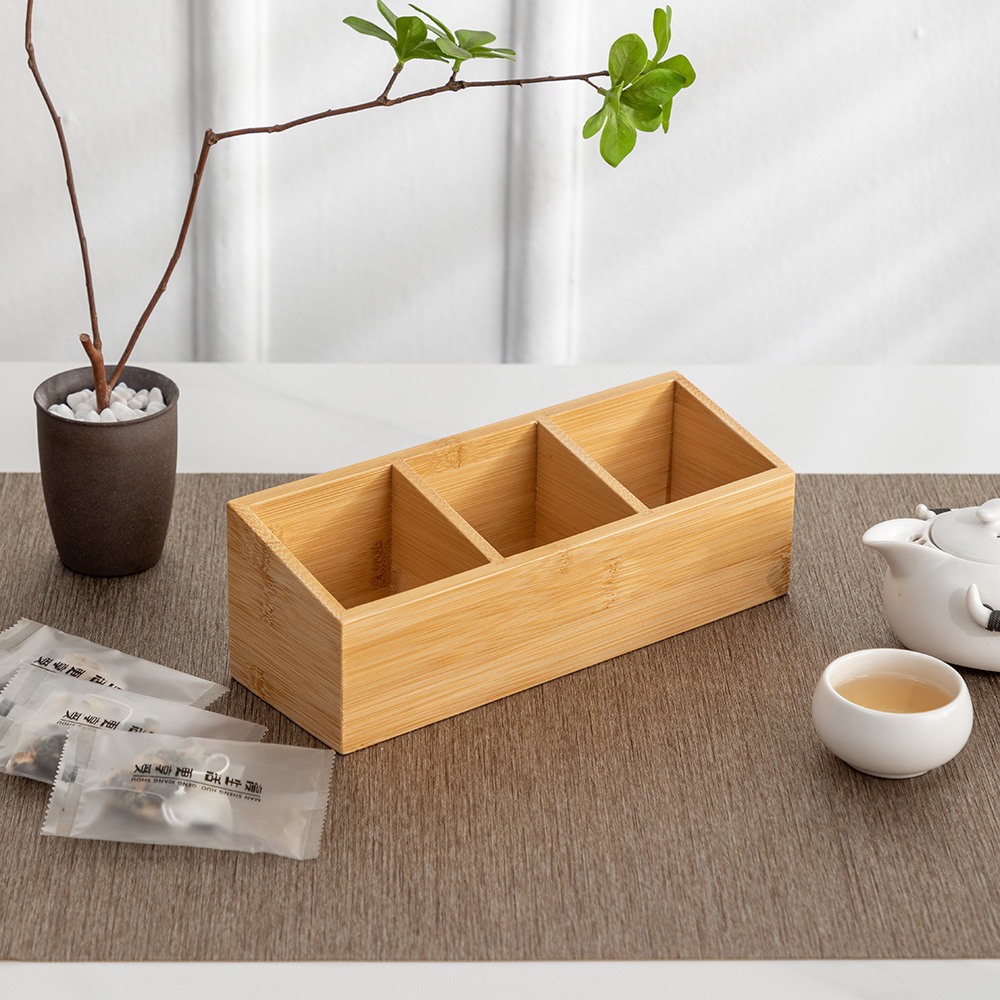 竹茶叶包盒咖啡包盒茶叶盒酒店客房茶饮盒套套盒收纳盒物品盒竹盒 - 图2
