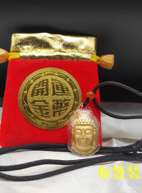 金色佛头吊坠保平安项链