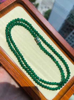 项链新中式绿玛瑙天然珍珠项链