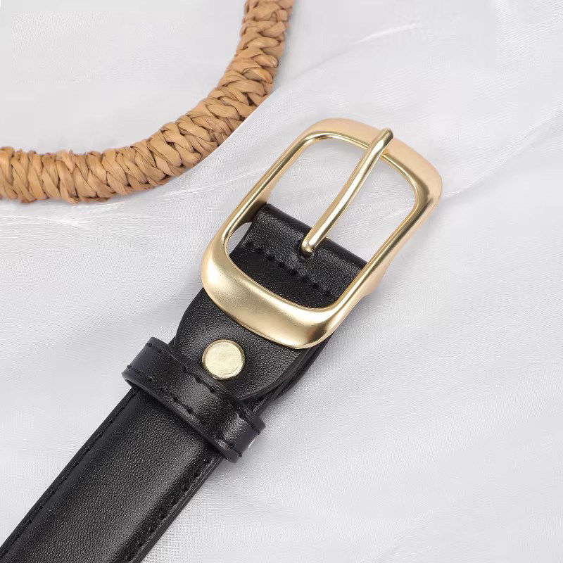 皮带女士2026新款休闲百搭真品针扣配牛仔裤皮腰带高级感潮