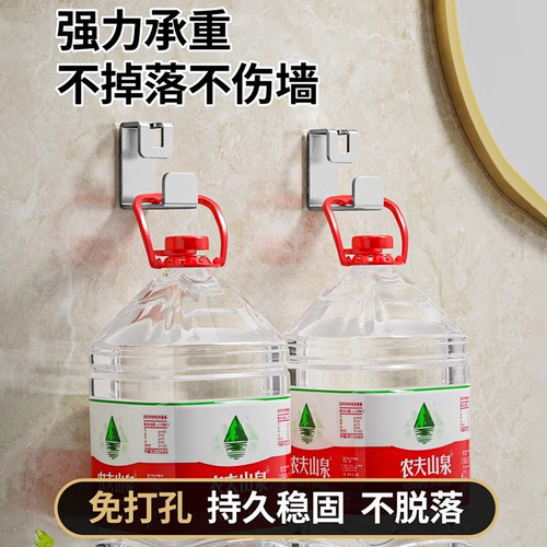 不锈钢脸盆架卫生间壁挂置物架浴室免打孔挂盆收纳神器放盆子挂钩 - 图0