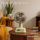 Desktop small fan retro light luxury mini office workstation USB charging portable digital display electric fan