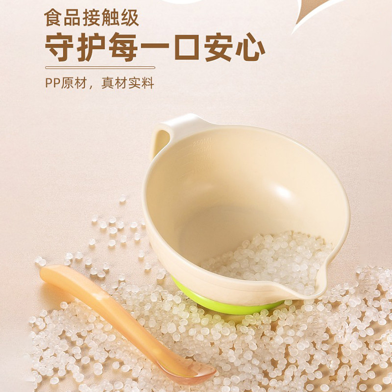 新生儿宝宝辅食碗碗吃米糊米粉碗喂水喂奶硅胶软勺子婴儿专用套装